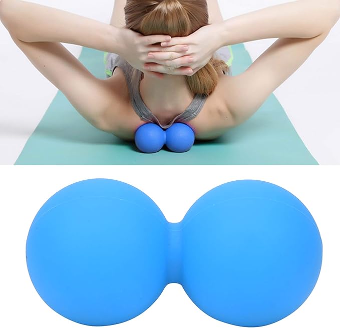 Gel Exercise Peanut Ball Yoga Gym Fitness Body Relax Massage Ball Relieve Pain (Blue)