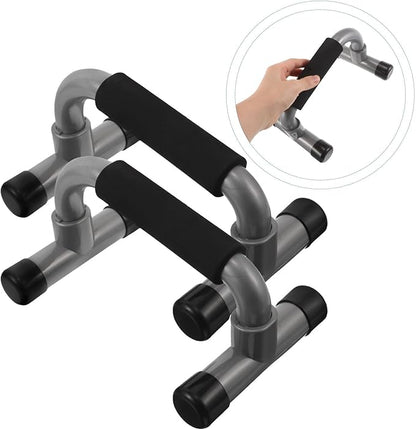 H-shape Push up Stands Pair for Chest Workouts, Compact Parallette Bars with Anti-slip Base, Home Gym Strength Training Equipment for Travel and Fitness