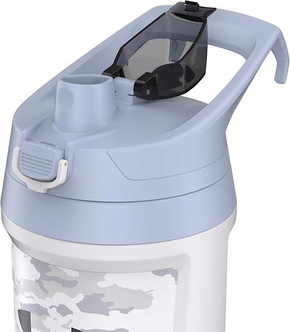 Under Armour 32 oz Insulated Water Bottles - Sports Water Jug with Fence Hook, Leak Resistant for Baseball, Football & More, 32 oz Insulated, White Woodland