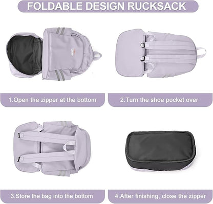 coofay Gym Backpack For Women Waterproof Sports Backpack With Shoe Compartment Lightweight Travel Backpacks Small Gym Bag Dance Volleyball Backpacks