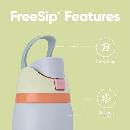 Owala FreeSip Insulated Stainless Steel Water Bottle with Straw for Sports, Travel, and School BPA-Free Sports Water Bottle, 32 oz, Beach House