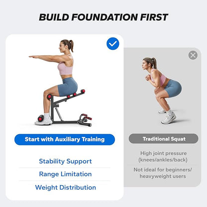 MERACH Deep Squat Machine for Women, Adjustable Glutes Trainer Machine, Core & Leg Exercise, Push Up Board Workout Equipment at Home Gym