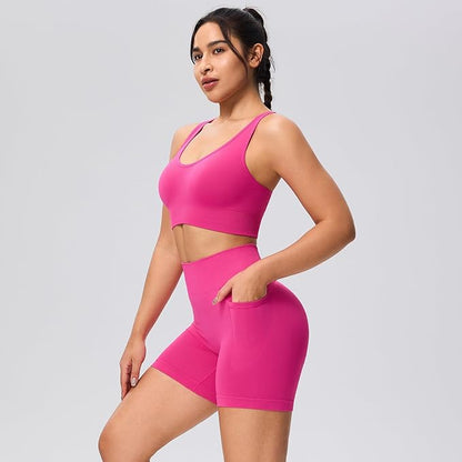 Evercute Women's Gym Shorts 3/4 Pack Seamless Scrunch Butt Lifting Workout Shorts 5" Tummy Control Ruched Booty Yoga Short