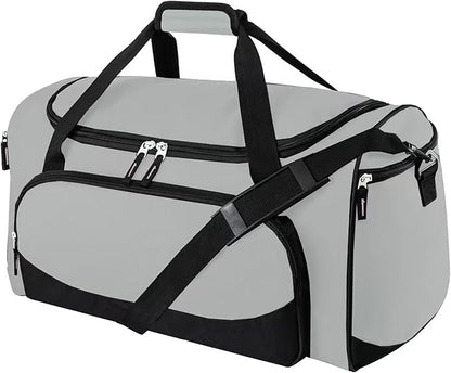 Heavy Duty Duffle Bag for Men, 55L Large Durable Gym Duffel Bag for Workout, Sports, Travel Gear - Gray