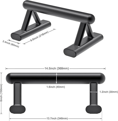 SELEWARE Wood push up bars Parallettes bars Anti-slip Handstand Bars for Calisthenics, Fitness, Floor workouts Solid Wood with Sturdy Metal Bracket, Support 600 lbs