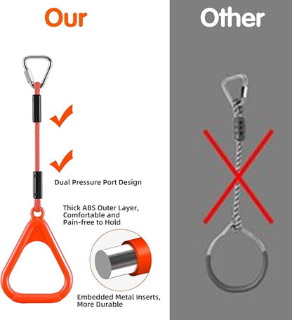 PELLOR Gymnastic Ring, Ninja Rings, Monkey Bars Adjustable Children's Home Gym Equipment, Pull Up Rings Sets for Workout Bodyweight Fitness Training