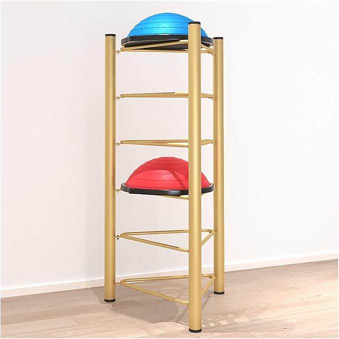 JYDQM Sports Ball Storage Rack Half Ball Balance Trainer Holder Freestanding Exercise Half Ball Stand Rack, Gym/Yoga Studio 5/6 Layer Stability Balls Organizer, Workout Equipment Shelf
