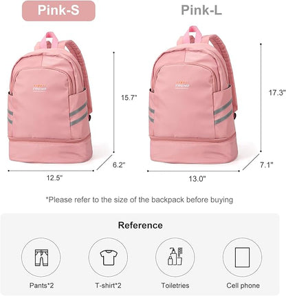 coofay Gym Backpack For Women Waterproof Sports Backpack With Shoe Compartment Lightweight Travel Backpacks Small Gym Bag Dance Volleyball Backpacks