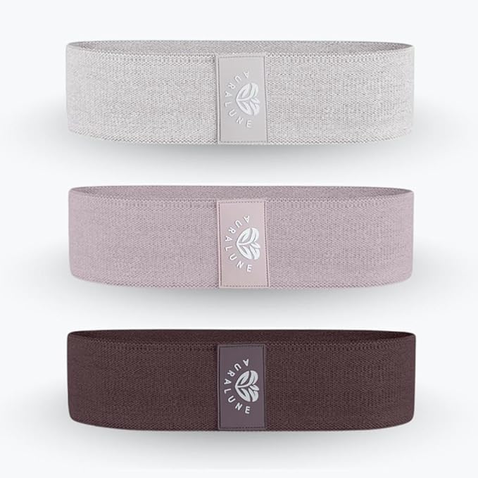 Fabric Resistance Bands Set, 3 Colors with Carry Bag, Non-Slip Workout Bands for Legs and Glutes- Different streght Levels.