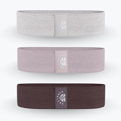 Fabric Resistance Bands Set, 3 Colors with Carry Bag, Non-Slip Workout Bands for Legs and Glutes- Different streght Levels.