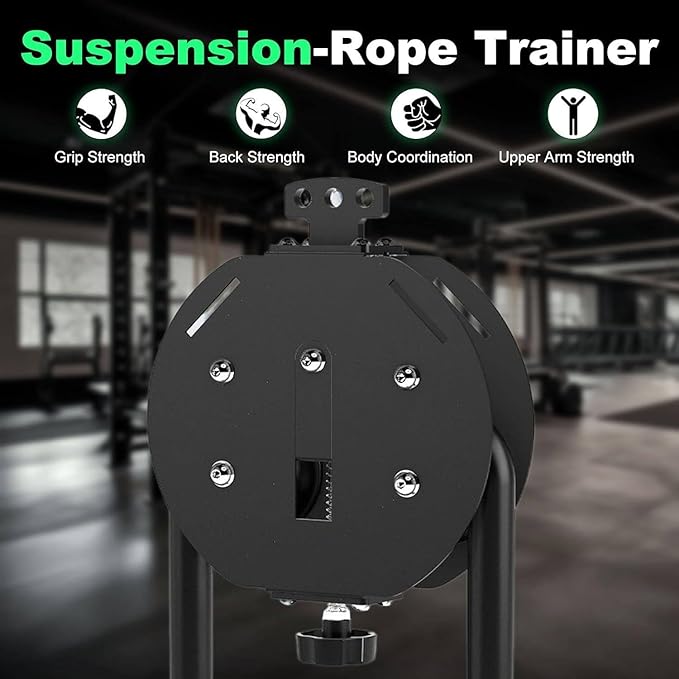 Cable Pulley System for Home Gym, 4m/13.12 Endless Rope Trainer with Adjustable Resistance for Full Body Workout, Pulley System Gym, Compact Home Gym Equipment for Arms, Back, Core Training Black