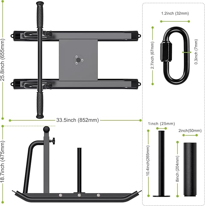 Kipika Weight Sled, Workout Sled, Fitness Strength Training Sled, Speed Training Sled for Athletic Exercise, Speed Improvement, Easily Through Obstacles, Suitable for 1" & 2" Weight Plate