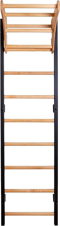 Wooden Swedish Ladder Wall Stall Bar - Indoor Chin Up Bar Workout Equipment for Home Exercise, Physical Therapy, Gymnastics, Fitness