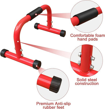 Push Up Bar, Parallettes Bars, No Wobbling Calisthenics Equipment for Handstand, L-Sit, Gymnastics, Calisthenics, Strength Training Parallel Bars for Men and Women
