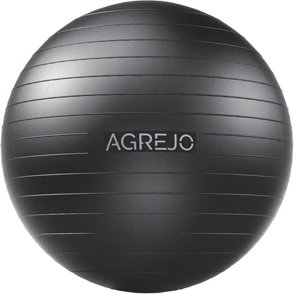Yoga Ball, Exercise Ball for Working Out, Anti-Burst and Slip Resistant for Physical Therapy, Birthing, Stretching, Flexible Seating, Home Gym, with Pump (L: 23-26ines/58-65cm)