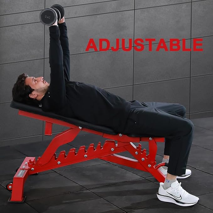 Strength Weight Bench 32 Adjustable Positions Training Benches - Heavy Duty Home Gym Equipment with 1300 LBS Weight Capacity Durable Steel Construction Incline Decline Bench for Full Body Workout