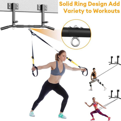 Wall Mount Pull Up Bar, Joist Beam Rafter Mount Pull-up Bar, Ceiling Mounted Chin Up Bar for Home Gym with Punching Bag Hanger