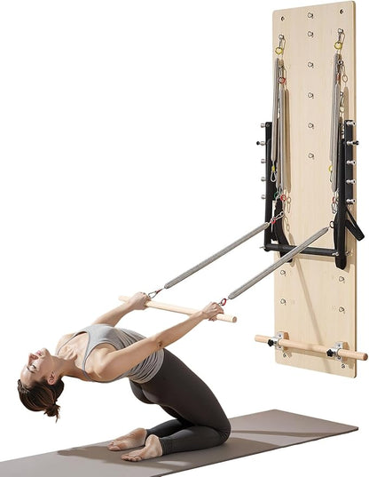 VEVOR Pilates Reformer Accessories for Home Gym, Include Reformer Box/Chair/Spine Corrector/Wall Mounted Machine/Jump Board/Foldable & Dual Resistance Springs