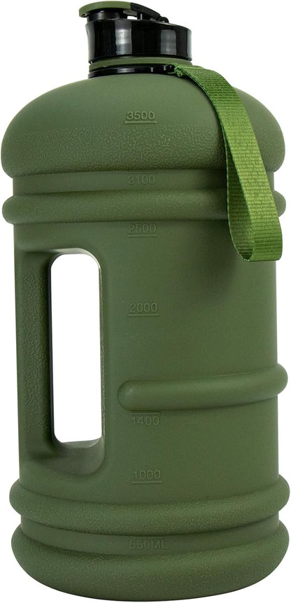 TOOFEEL 1 Gallon Water Bottle,Leakproof,Bpa Free,Dishwasher Safe,128 oz Large Water Jug wiht Handle,Travel & Camping & Sports & Gym Water Bottle For Men and Women - Olive Bottle