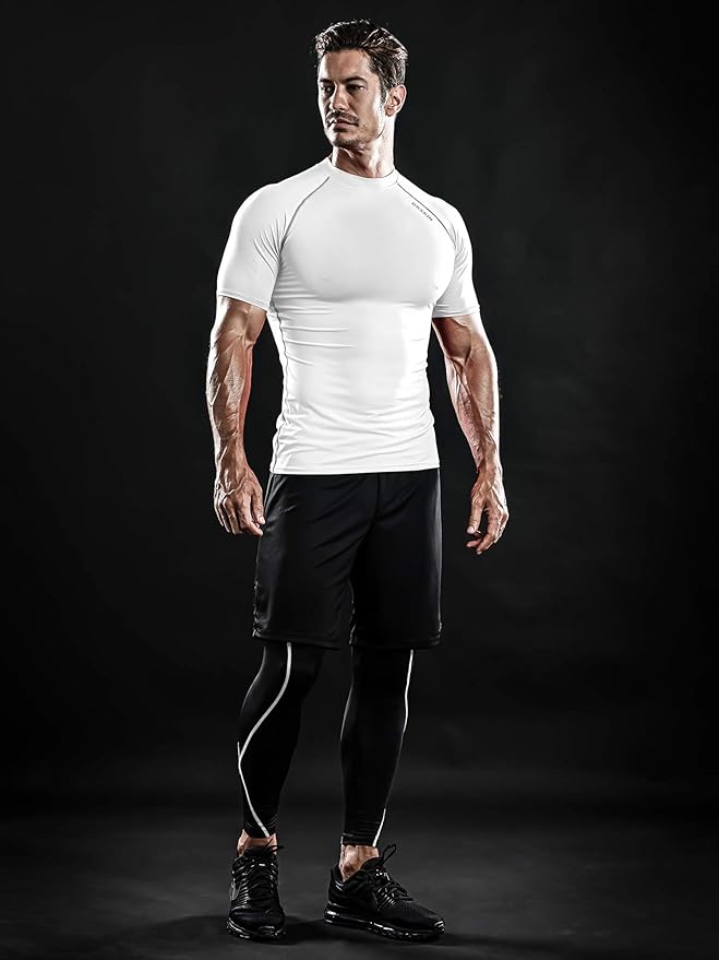 DRSKIN 3, 2 or 1 Pack Men's Compression Shirt Short Sleeve Top Baselayer Sports T-Shirt Athletic Running Active Workout