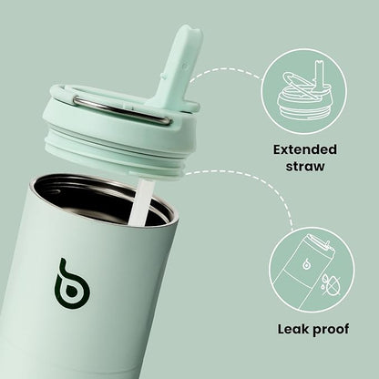 BOTTLE BOTTLE Insulated Water Bottle 24oz with Straw Lid and Handle for Sports Travel Gym Stainless Steel Water Bottles Double-Wall Vacuum Metal Leak Proof BPA-Free