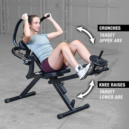 Best Fitness Semi Recumbent AB Crunch Bench, Lower & Upper Abdominal Muscles Workout Machine For Home Gym, Midnight Black
