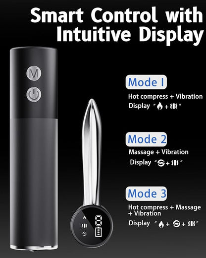 Electric Muscle Scraper Tool with Vibration,Massage& Heat, Portable Gua Sha Massager for Full Body Muscle Recovery, Relaxation, and Pain Relief (Black-Gel)