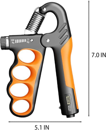 Grip Strength Trainer, 5-100KG (11-220 LB) Adjustable Resistance Forearm Hand Gripper Strengthener with Counter, Hand Wrist Exercise Workout Equipment for Home/Office Gym