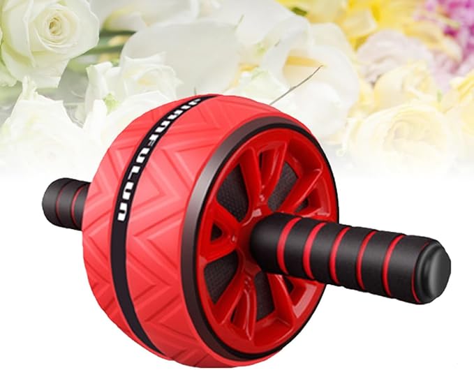 Ab Roller Wheel Fitness Device for Core and Abdominal Training Red Abdominal Gym Wheel for Home Workout and Muscle Strengthening for Men and Women