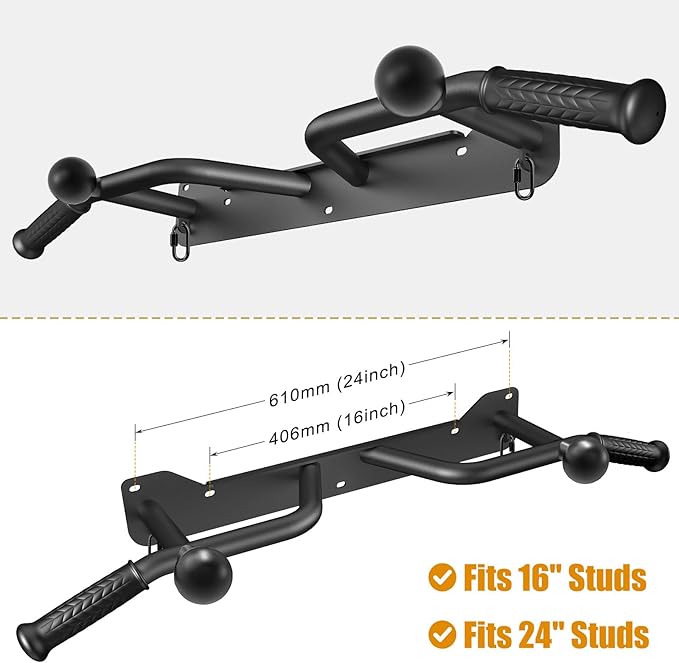 Kipika Heavy Duty Wall Mounted Doorway Pull Up Bar, Multifunctional Chin Up Bar, Portable Fitness Door Bar, Body Workout Home Gym System