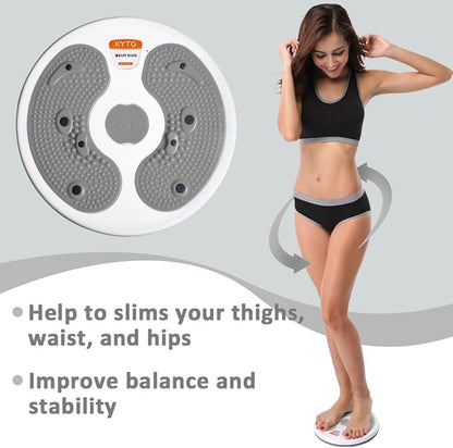 KYTO Waist Twister Disc – Core Trainer Board with Digital Counter, Ab Workout Equipment with 360° Rotation, Non-Slip Foot Massage Design for Home, Office Fitness