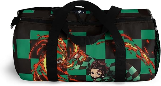 Anime Gym Bag for Women Men - Large Capacity Waterproof Workout Fitness Travel Sports Bags Fashion Street Camping ExpandaCLe Carry On Duffle Bag For Couple (Green Tanj) PTY