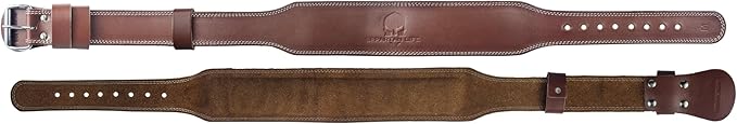 Spartan Weight Lifting Belt (5mm Thick) - Genuine Leather Lifting Belt Gym for Men & Women - Functional Workout Belt - Gym Belt for Weightlifting, Powerlifting, Squat & Deadlift - Adjustable Weightlifting Belt