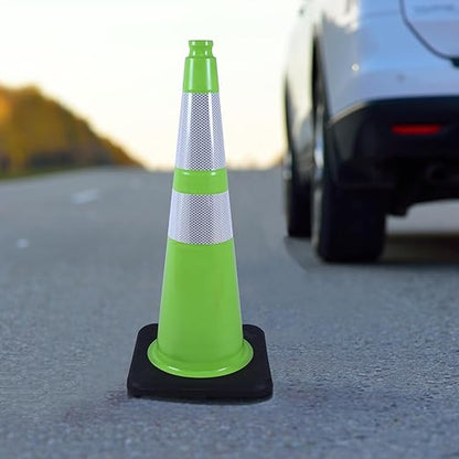OranclUS 360 Pack 28" Green Traffic Cones with Black Base – Heavy Duty Bulk Traffic Safety Cones for Construction, Commercial, and Public Events (360, Green, 28 Inch)