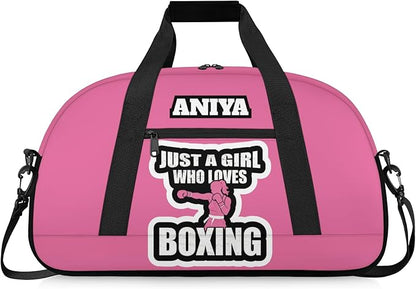 Custom Name Taekwondo Karate Duffle Bag for kids Girls - Personalized Martial Arts Gear Bag, Water-Resistant Sparring Equipment Bag, Boxing Pink