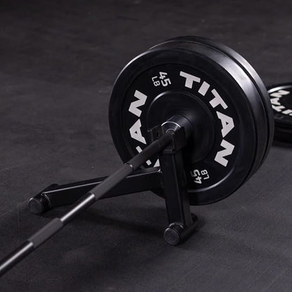 Titan Fitness Mini Deadlift Barbell Jack Stand, 600 LB Capacity, Elevated Lift for Easy Loading and Unloading Barbell Weight Plates, Weight Training, Deadlift Exercises, Powerlifting, Home Gym