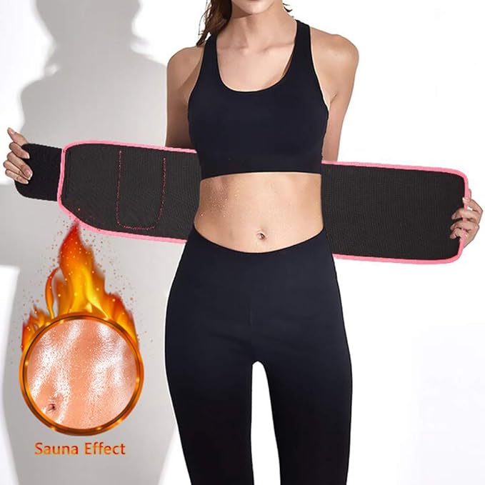 Stomach Sweat Band for Women - Sweat Waist Trimmer Belt Workout Waist Trainer Neoprene ab Wrap with Pocket