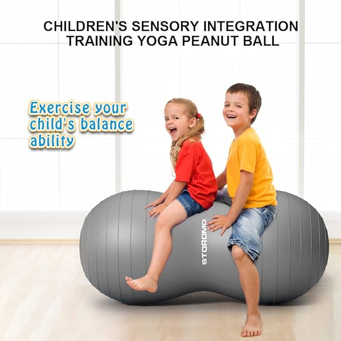 Anti-Burst Peanut Ball,Kids Active Wiggle Seat,for Labor, Therapy, Kids with ADHD – Eco-Friendly Birth Ball for Pregnancy, Physical Therapy & Exercise– with Pump
