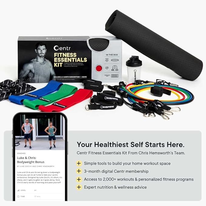 Inspire Fitness FTX Functional Trainer and Fitness Essentials Kit - Compact at Home Workout Machine with Accessories - Space Saving Design - Home Gym Cable Machine