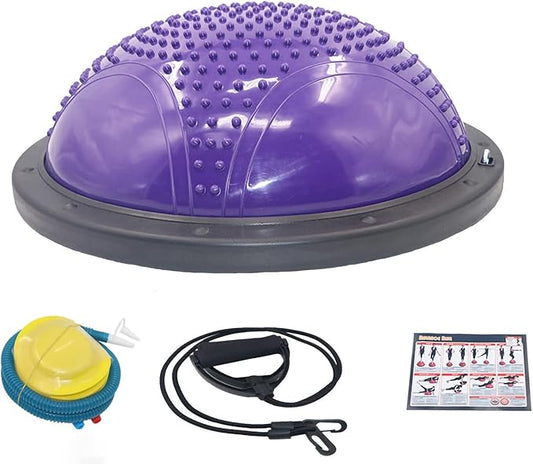 Half Exercise Ball, Balance Trainer Stability Workout ABS Plastic Core Training, with Enhanced Grip Non Material, for Home Gym Office Fitness