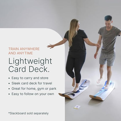 GIBBON SlackBoard Accessories, 3 Options: Slack Board Stand Display Rack, Standing Pole 60” to Assist Balance Training, or 52 Exercise Cards Deck for Fitness Workouts with SlackBoard GiBoard