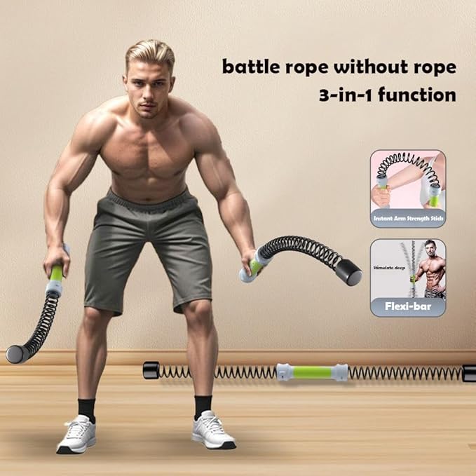 Weighted Ropeless Battle Ropes for Home Gym, Portable Weighted Workout Ropes Set, Heavy Duty Arm Exerciser Low-Impact Full Body Exercise Equipment for Men & Women (Pink)
