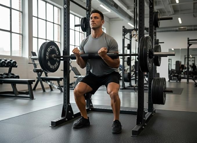 Barbell Pad Squat Pad Designed Specifically for Zercher Squats - Great for Zercher Squats, Front Squats and Hip Thrusts — Extra Long Length—Fit Standard and Olympic Bars Perfectly