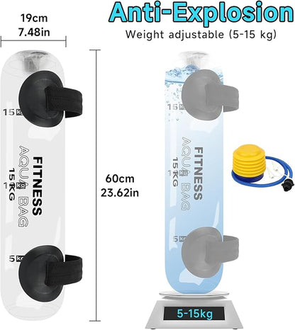 KOMCLUB Aqua Bag Workout, Adjustable Training Bag and Power Bag with Water, Core and Balance Trainer, Portable Stability Fitness &Full Body Exercise Equipment for Weight