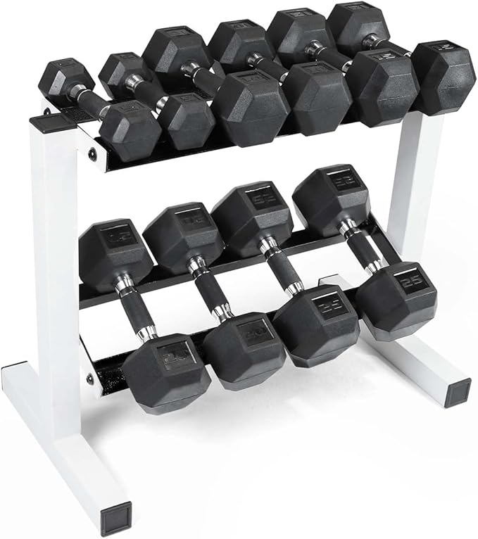 CAP Barbell 150 lb Dumbbell Set with 2-Tier Rack | Multiple Options