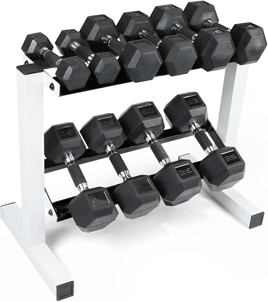 CAP Barbell 150 lb Dumbbell Set with 2-Tier Rack | Multiple Options