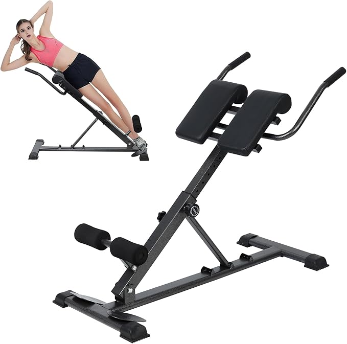 cdar Roman Chair, Adjustable Back Extension -Bench Hyperextension Roman Chairs Ab Workouts Sit Up Gym Machine Abdominal Muscle Trainer Exercise Equipment for Home Gym