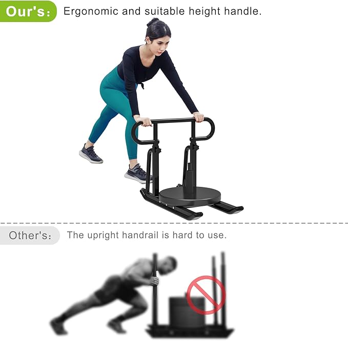 Kipika Weight Sled, Workout Sled, Fitness Strength Training Sled, Speed Training Sled for Athletic Exercise, Speed Improvement, Easily Through Obstacles, Suitable for 1" & 2" Weight Plate
