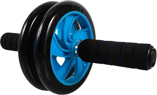 Abdominal Exercise Roller Wheel Two-wheel Fitness for Strength Training with Non-slip Handles Suitable for Men and Women Random Style