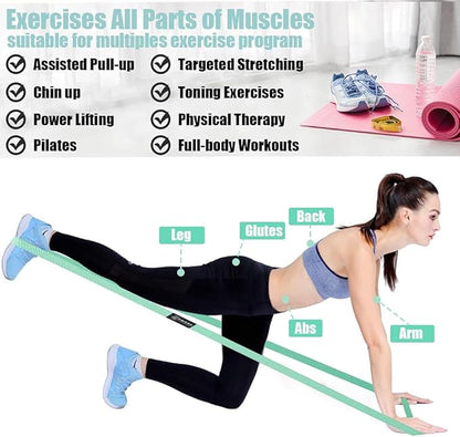 Long Bands for Working Out - Long Resistance Bands for Women Long Workout Bands Long Resistance Bands for Working Out Long Loop Resistance Bands Large Loop Resistance Bands Body Bands for Working Out